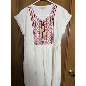 Chelsea and Violet White Boho Embroidered Dress Size S Cottagecore